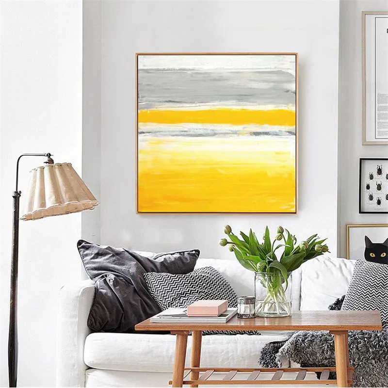 HAOCHU Abstract Canvas Painting Color Striped Picture Nordic Modern Home Decor Wall Art Poster Sofa Office Hotel Corridor Supply