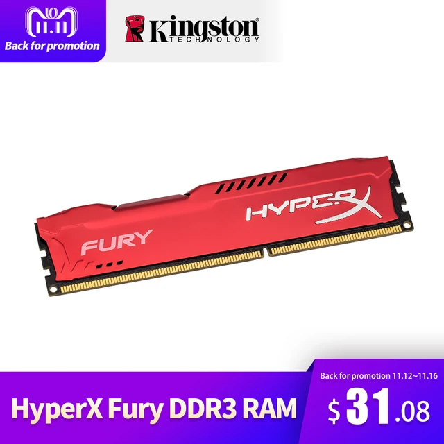 Best Offers Kingston HyperX FURY 4GB 8GB 1866MHz DDR3 CL10 240Pin DIMM 1.5V For Desktop PC Intel Memory RAM Red Computer Memory Gamer DIV