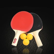 1 пара ракеток для настольного тенниса двойные прыщи-в летучей мыши пинг понг теннис студенческие тренировочные ракетки с 3 мячиками бесплатно