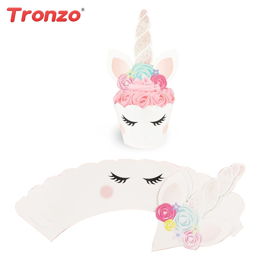 

Tronzo Unicorn Cupcake Toppers Wrappers Birthday Party Decorations Kids Unicorn Party Cake Topper Wrappers Pink Baby Shower Girl