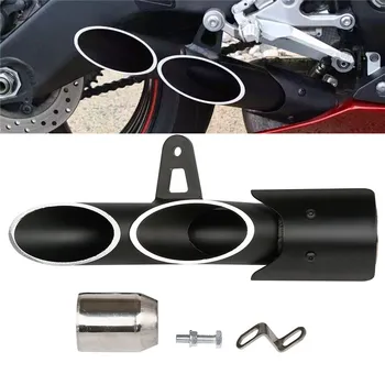 

Dual-outlet Exhaust Tail Pipe Muffler 51mm 2 in Black For Yamaha YZF-R6 For Honda CBR250RR For Suzuki Motorcycle Accessories