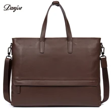 Натуральная кожа Danjue Для мужчин сумки из натуральной кожи, мужская сумка через плечо сумка Классическая Бизнес Портфели Мода ноутбук с диагональю 14 дюймов модная мужская сумка на плечо
