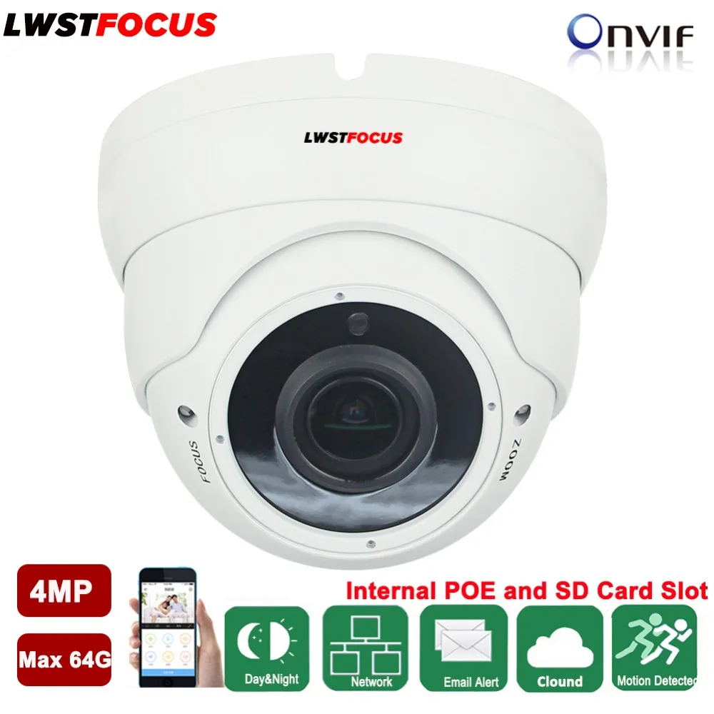 

LWSTFOCUS 4MP IR 30M IP Camera POE 2.8-12mm Varifocal Manual Zoom Lens Network camera Dome Outdoor Waterproof Security IP Camera