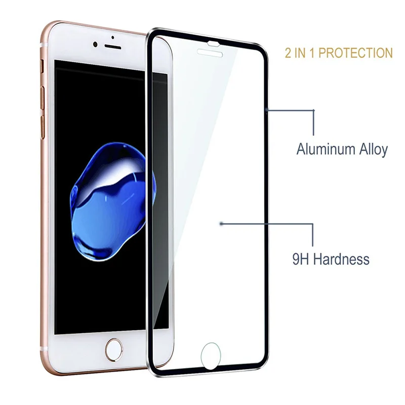 Закаленное стекло 9D для iPhone 8 Plus 7plus 6s 6 полноэкранная Защитная пленка X SE 5
