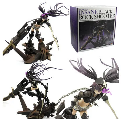 

29cm Insane Black Rock Shooter BRS Anime Animation Action Figure Office Hand Scale Painted PVC Model Toys Dolls Gift Decoration
