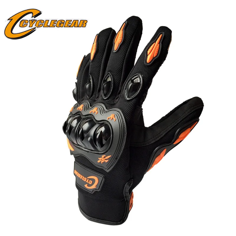 Мотоциклетные перчатки сенсорный экран Мотор велосипед Велоспорт Guantes Нескользящие перчатки CG666 - Цвет: Orange