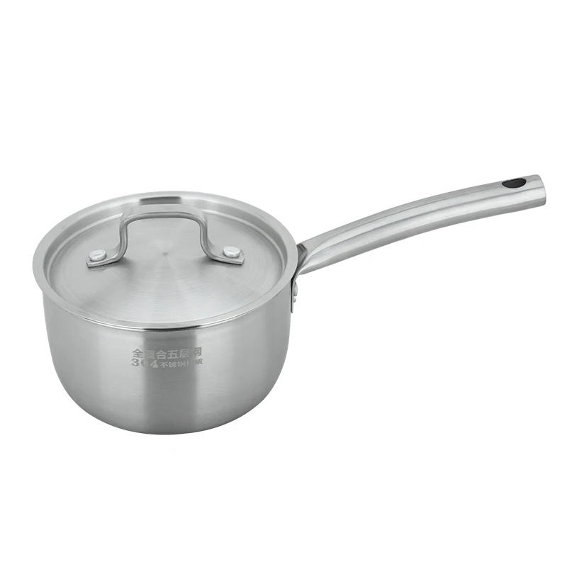 14 16 18cm 304 Stainless Steel Pan With Lid Compound Bottom Saucepot