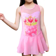 BAOHULU/размеры M-XXL, балетное платье-пачка для девочек сетчатая танцевальная одежда с короной и сердцем Детский Костюм Балерины балетное трико, розовый, фиолетовый