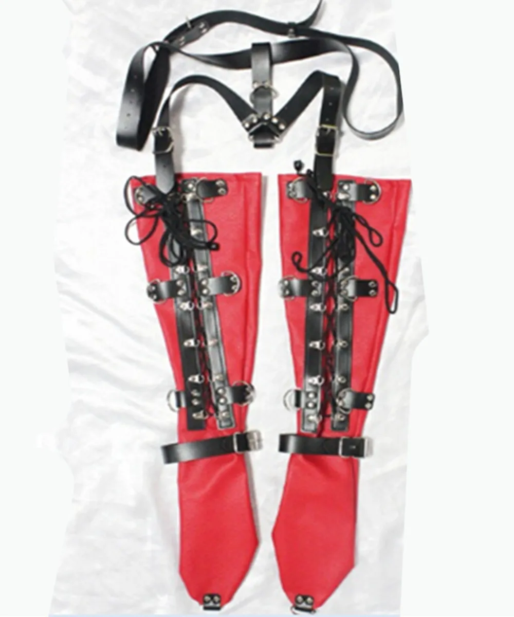 Bdsm Long Pvc Leather Hand Arm Cuffs Bondage Slave