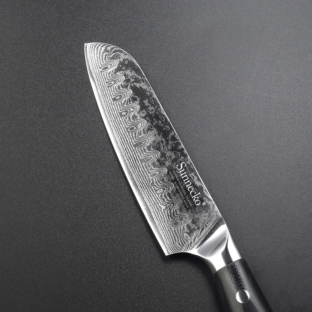Sunnecko японский нож Santoku из дамасской стали 5 дюймов VG10 острое лезвие бритвы