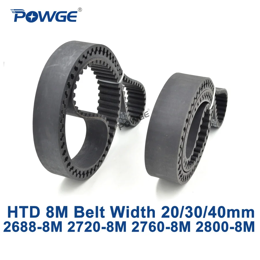 POWGE HTD 8M synchronous Timing belt C=2688/2720/2760/2800 width 20/30/40mm Teeth 336 340 345 350 HTD8M 2720 8M 2760 8M 2800 8M-in Transmission Belts from ...