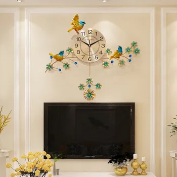 

Golden Bird Wall Clock Modern Design Home Decor Wall Watch Living Room Bedroom Silent Clock Wall Creative Digital Wall Clocks