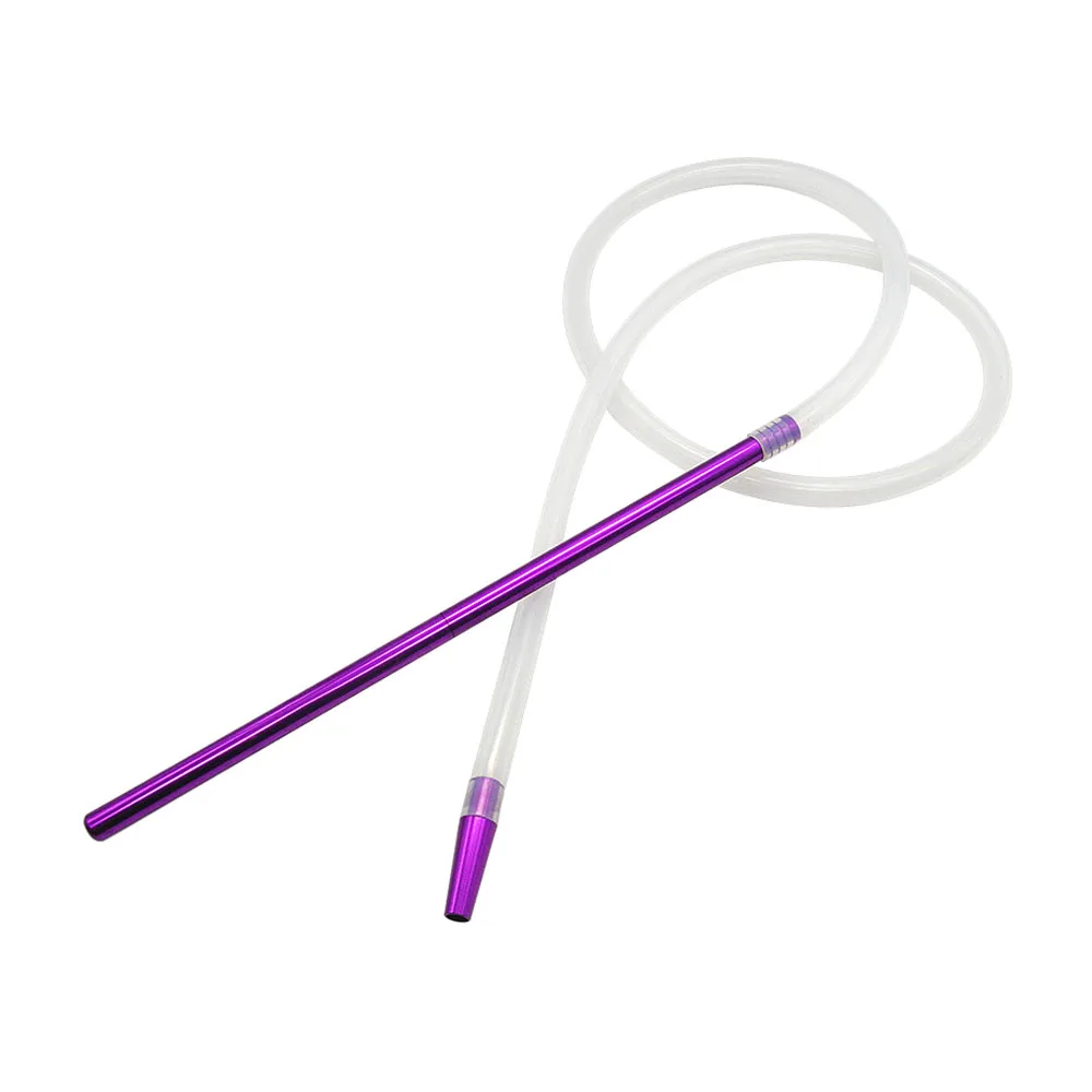 1 х 1,5 м шланг для кальяна с 0,4 м алюминиевым стержнем/1,5 м силиконовый шланг для кальяна FDA силиконовый шланг - Цвет: purplestemtransparen
