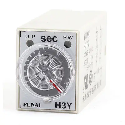 AC 220V 3Min 0-3 Minute Delay Timer Time Relay H3Y-4 w 14 Pin DIN Rail Socket eB