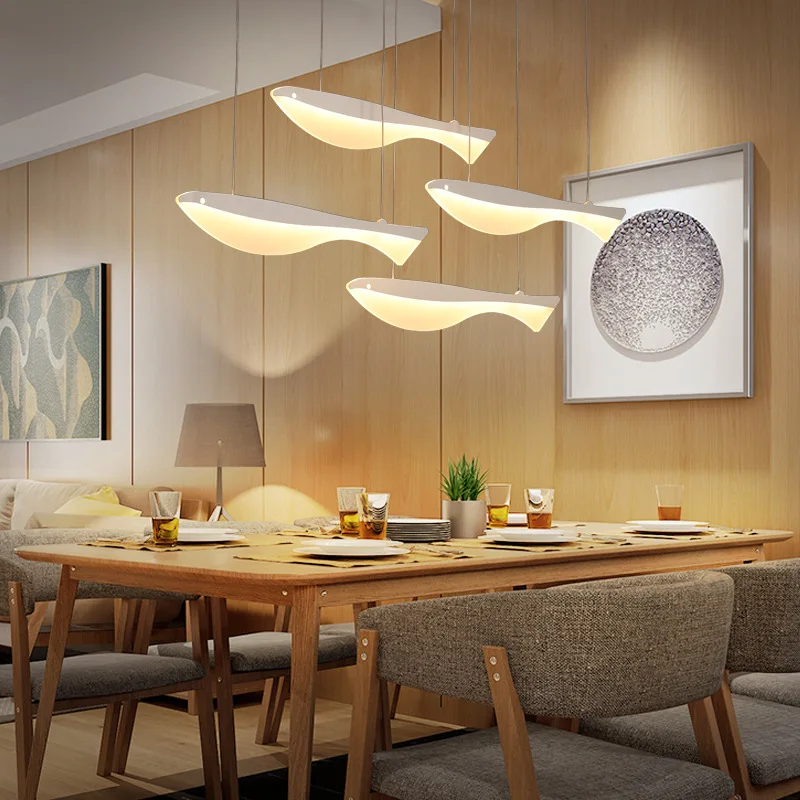 

Creative shaped LED light fixture Nordic simple modern restaurant coffee bar 1/2/3/4/5pcs fish-shaped LED Pendant Lights