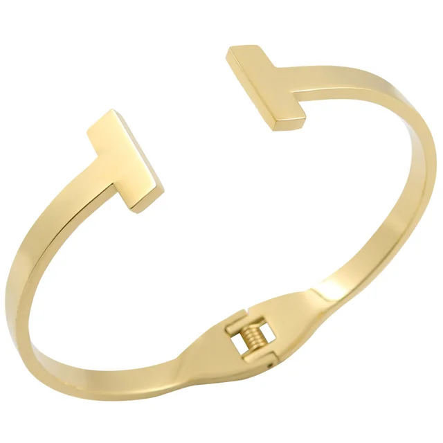 Msx 2017 New Design Smooth T Cuff Love Bangle Rose Gold Color Msx 2017 New Design Smooth T Cuff Love Bangle Rose Gold Color Opening S Steel Bracelet
