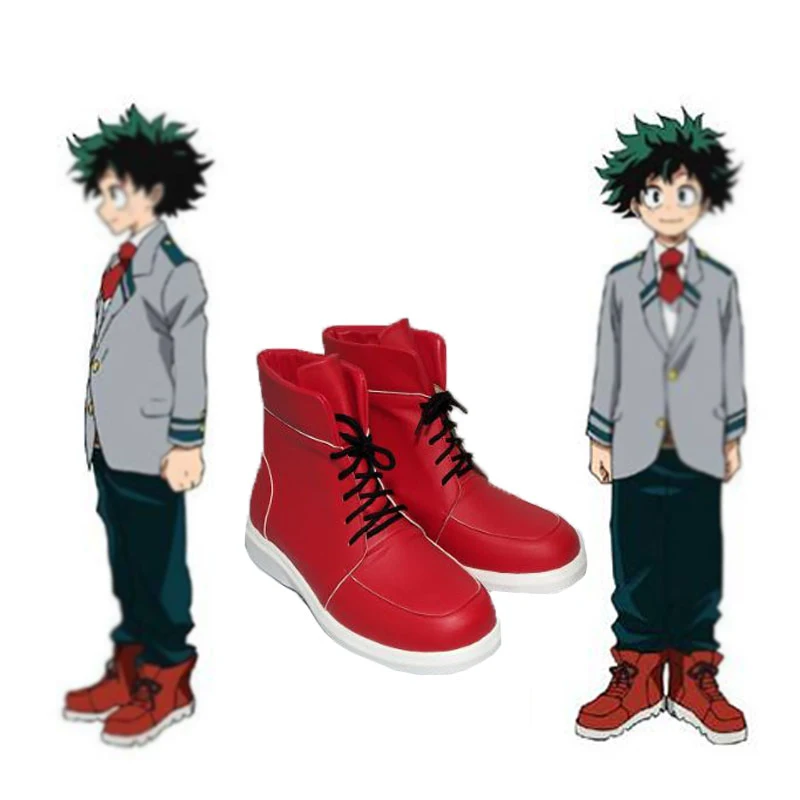 My Hero Academy Boku no Hero Academy/Обувь для мужчин и женщин; Midoriya izku Deku; красные ботильоны для костюмированной вечеринки; сезон весна-лето; повседневная обувь