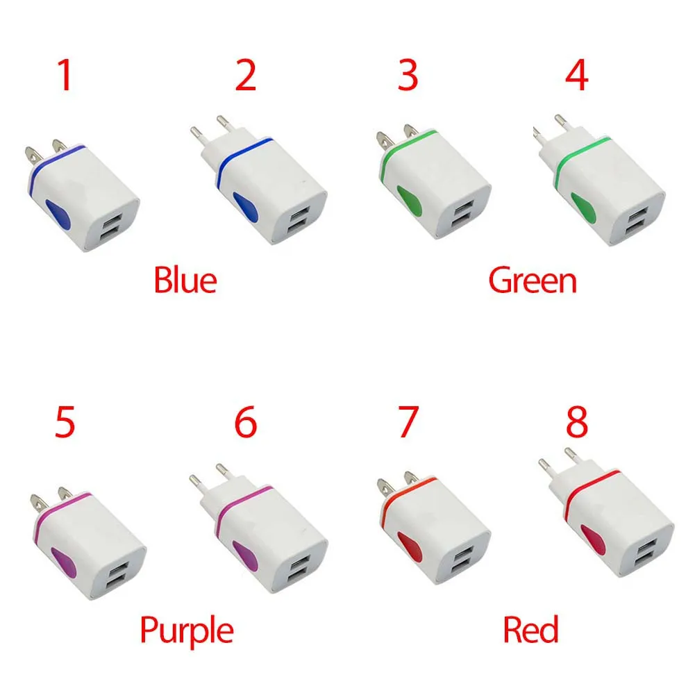 2 USB порта красочная Капля воды свет настольное зарядное устройство 5V 2.1A смартфон