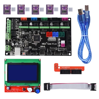 

MKS Gen V1.4 control Board kit with MKS Gen V1.4 RepRap board + 5PCS TMC2100 /8825/A4988 Drivers +12864 LCD display