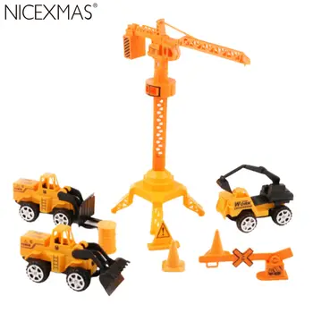 

NICEXMAS Children Pullback Construction Vehicle Mini Toy Decoration Pull Back Truck Models Building Toys for Kids