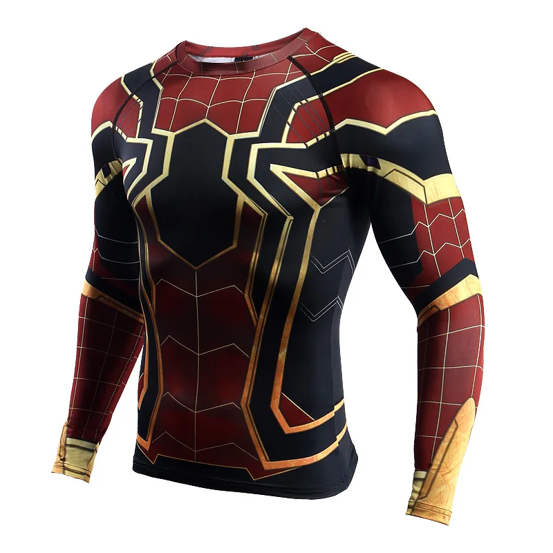 

Raglan Sleeve Spiderman 3D Printed T shirts Men Compression Shirts 2018 Character Comics Tops For Male Cosplay Costume Clothing