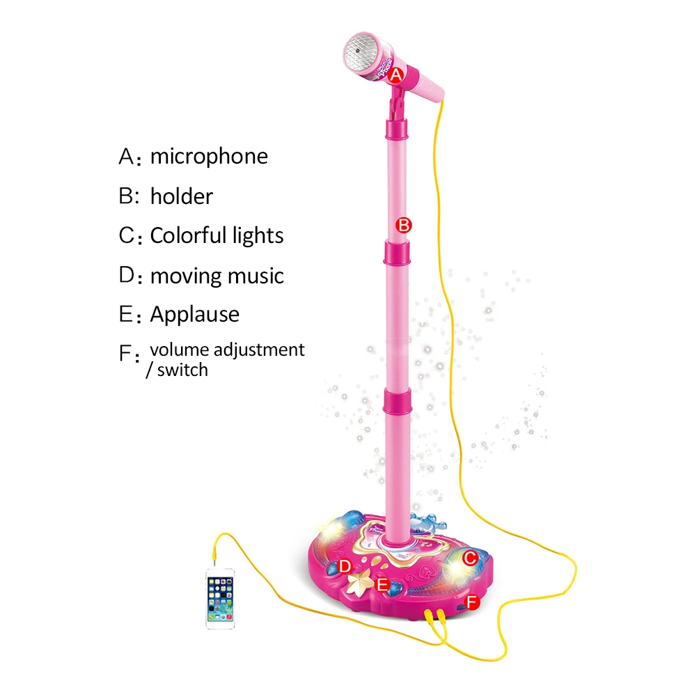 Дети Раннее Образование Музыкальная подставка для игрушки Тип Музыкальный Микрофон регулируемый микрофон караоке подключение к мобильному телефону