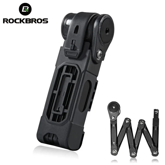 

ROCKBROS Folding Bicycle Lock Anti Theft Chain Cable MTB Bike Lock Padlock High Security Drill Resistant Cycling Accessories