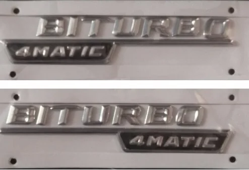 

Pair of BITURBO 4MATIC Letters Trunk Emblem Badge Sticker Bi turbo 4 Matic