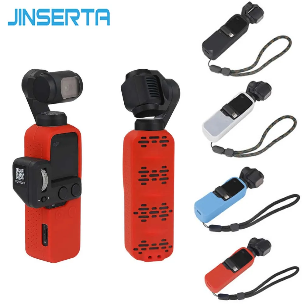 

JINSERTA 4 Color Soft Silicone Cover Heat Dissipation Case Strap Combo For DJI Osmo Pocket 3-axis Stabilized Mini Camera