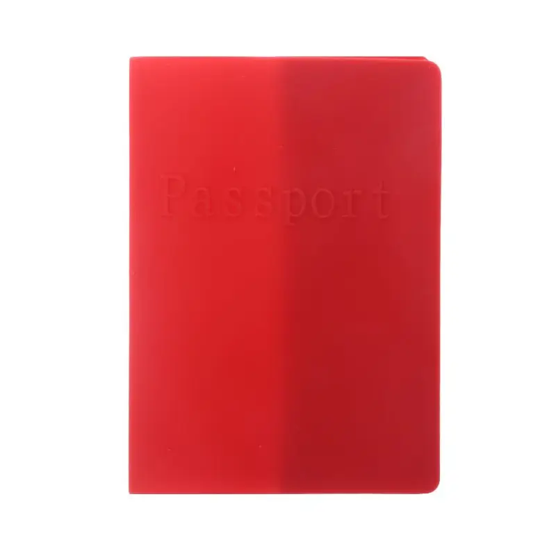 Карамельный цвет силиконовые паспорт Чехол Крышка билеты карточки держатель, аксессуары для путешествий, унисекс - Цвет: Красный