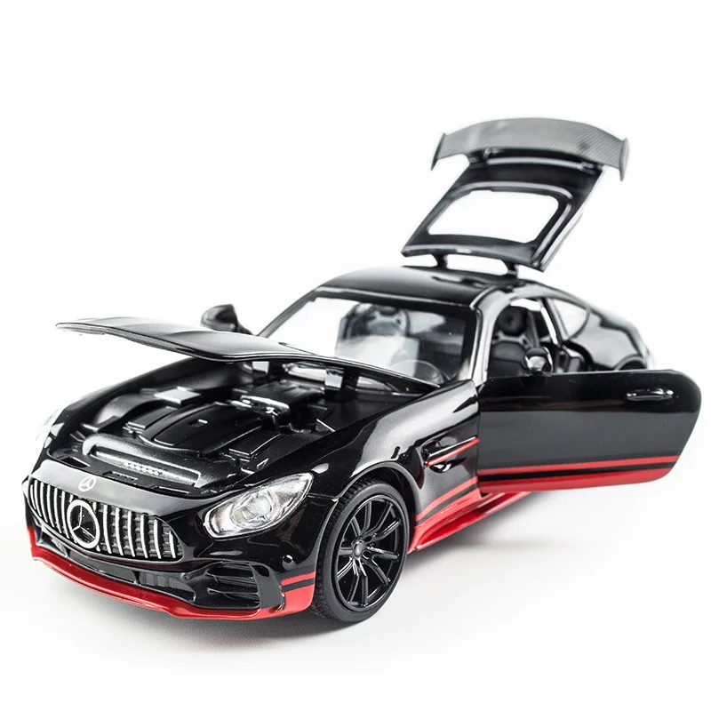 KIDAMI 1:32 Alloy Benz AMG GT GTR Pull Back Diecast car Model with sound light MINIAUTO Toy Vehicles toys for children