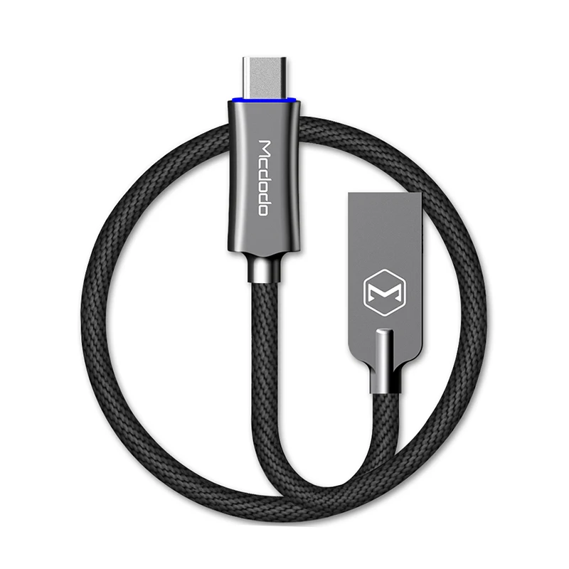 Mcdodo usb type C кабель QC3.0 Быстрая зарядка нейлоновый Плетеный USB C кабель для передачи данных для samsung S8 Xiaomi huawei Oneplus 5t type-c кабель - Цвет: grey