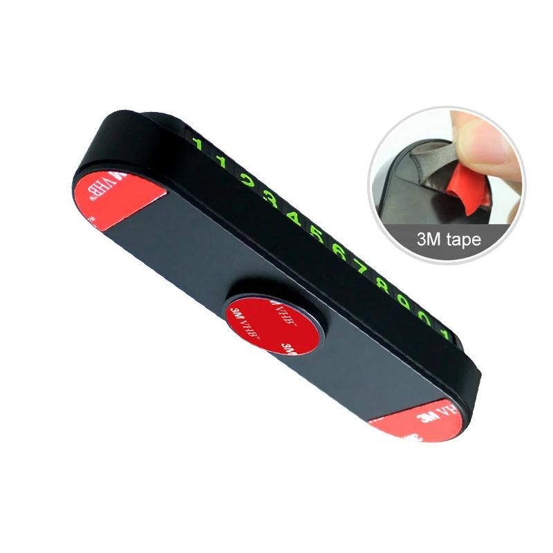 Black Grebest Temporary Parking Plate Interior Decoration Parking Card Multifunction Car Temporary Stop Luminous Number Parking Card Aroma Phone Holder