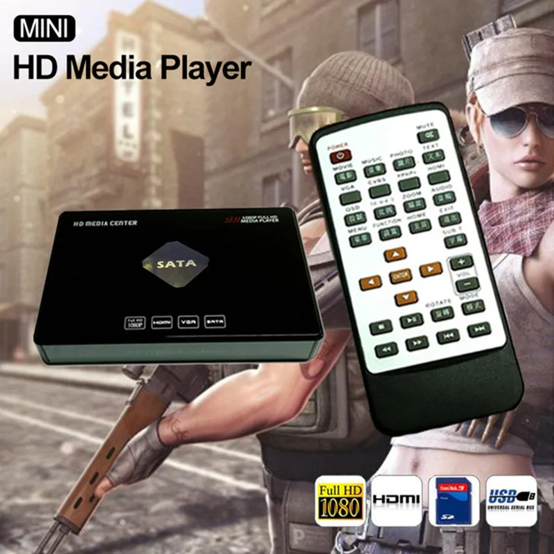 HOT Mini Full HD Media Player 1080p USB External HDD SD U Disk Disco