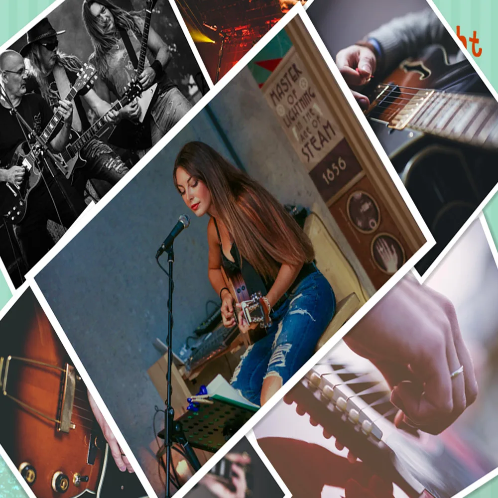 

Large HD Retro Kraft Paper Poster Wall Sticker Jazz Band Rock Guitar Singers Music Festival Concert Party Background Decor