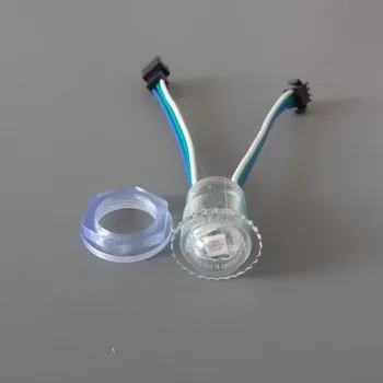 

addressable 16mm diameter;DC5V;UCS1903/WS2811 RGB full color led smart module;0.24W(one 5050 SMD LED);IP68;clear cover