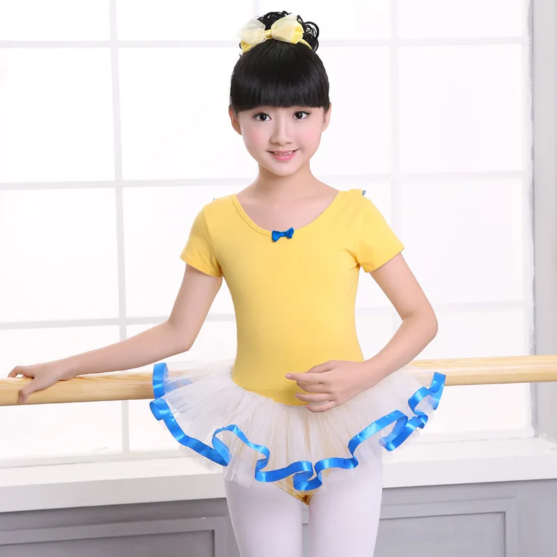 Pink/Yellow Ballet Tutu Child Dancewear Cotton Ballet Clothes Children