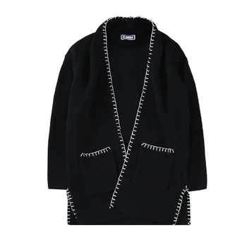 

new spring and autumn long coat male personality slim cardigan sweater nightclub outerwear costumes solid jacket men's clothing