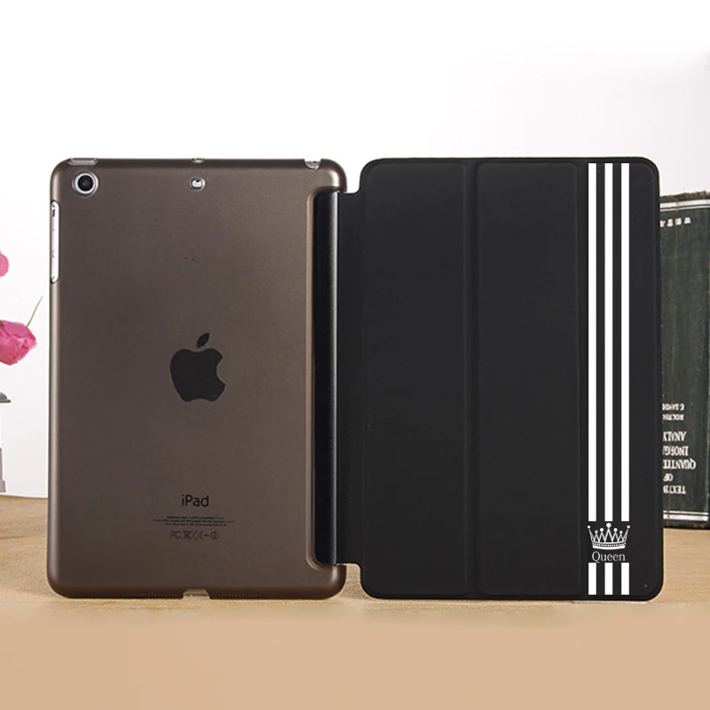 Простой флип чехол Line King Queen для iPad Mini 5 4 3 2 1 планшета с функцией автоматического