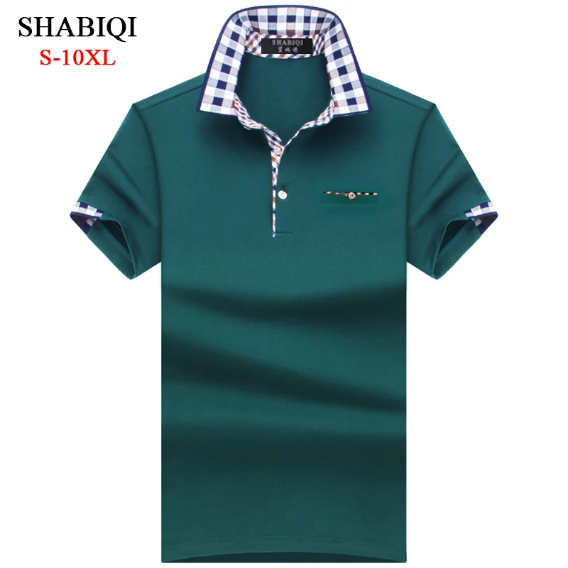 Ceny SHABIQI klasyczna marka koszula męska męska koszulka Polo męska koszulka Polo z krótkim rękawem Casual koszulka Polo Plus rozmiar 6XL 7XL 8XL 9XL 10XL
