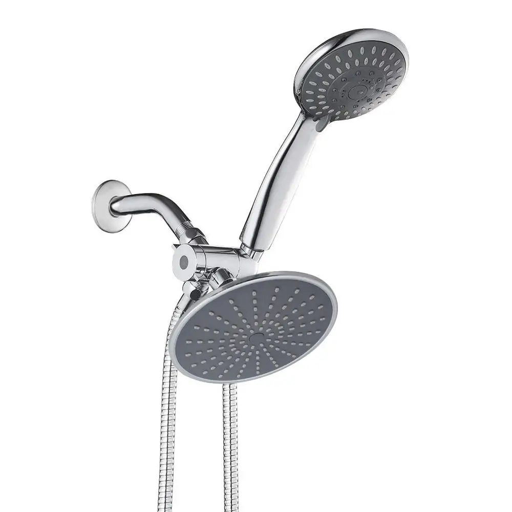 

Wall mounted ABS Plastic 8 inch top Shower head and 5 function shower spray set shower system with shower arm Hose