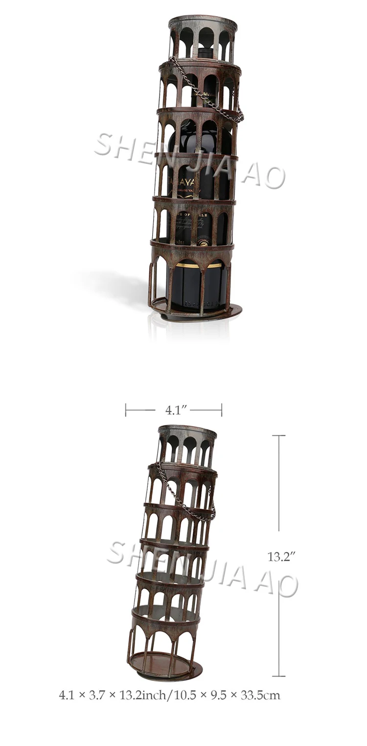 Металлический наклоняющийся башня металлический держатель для вина железная наклоняющаяся башня тип держатель для вина бар Гостиная