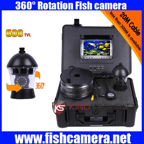 20m 360 Degree View Remote Control SONY CCD Underwater video Camera with 7 Inch LCD moniot
