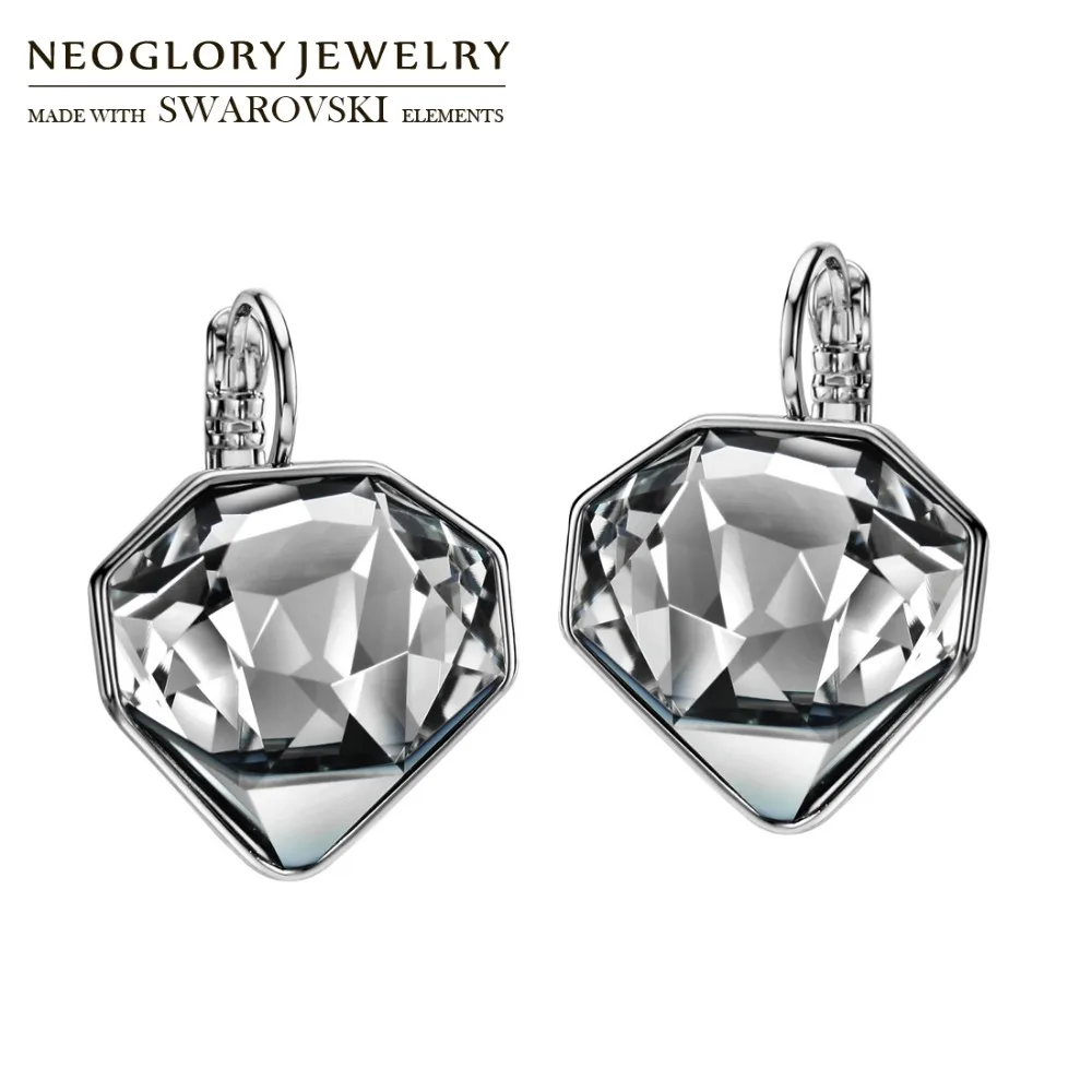 

Neoglory Crystal Drop Earrings Rhombus Design Cutting Korean Trendy For Lady Party Gift Embellished With Crystals From Swarovski