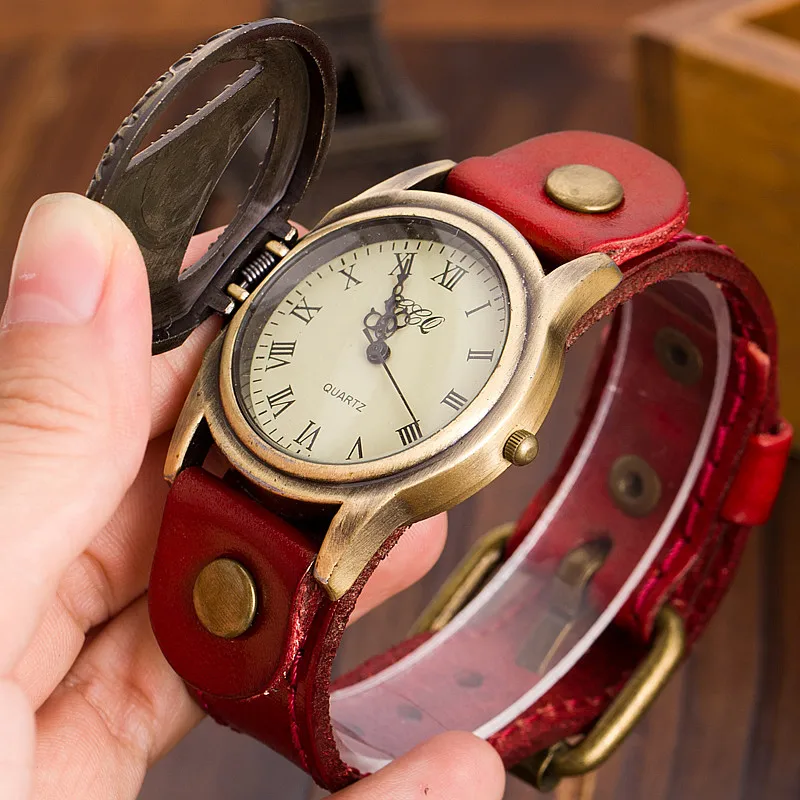 CCQ брендовые винтажные часы из коровьей кожи с браслетом и башней, повседневные роскошные женские наручные кварцевые часы, женские часы C33