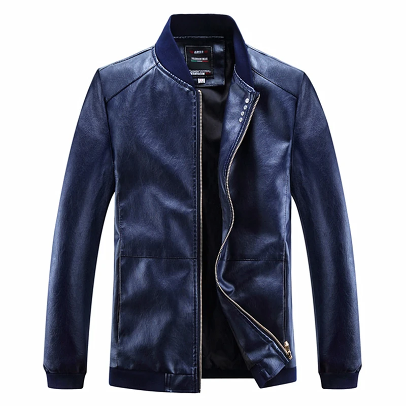 

jacket men Stand collar Leather Jacket Spring Autumn Fashion PU Leather Coats Overcoat Male Casual Slim Fit Leather Jacket Tops
