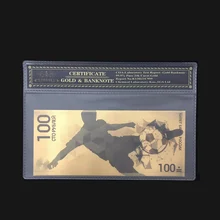 Хорошая Российская банкнота Кубок мира банкнота 100 рубль футбольная банкнота в 24k золото с COA рамкой для коллекции и подарка