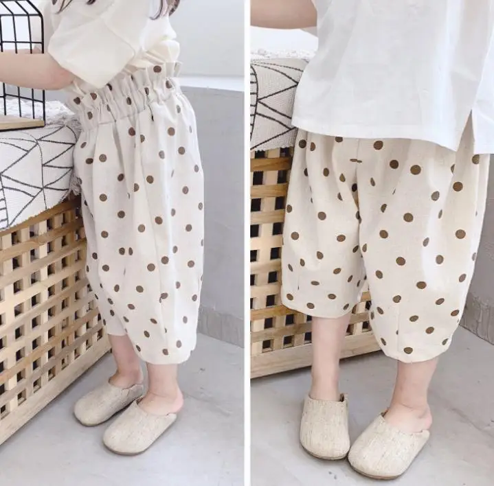 Повседневные детские штаны г. летние хлопковые детские штаны для девочек детские штаны с 5 точками милые свободные штаны для малышей