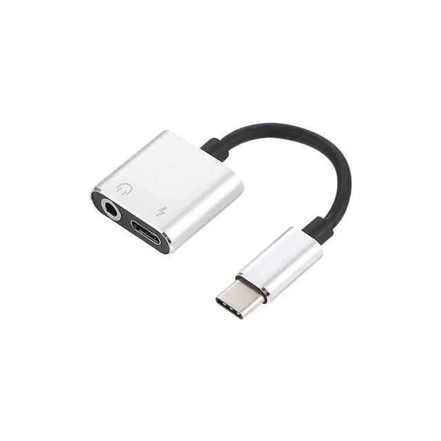 Чери кабель-Переходник USB C на 3,5 мм разъем для наушников адаптер для huawei Xiaomi Mi9 samsung S10 Тип-c аудио Aux кабель для зарядки наушников конвертер - Тип штекера: Silver