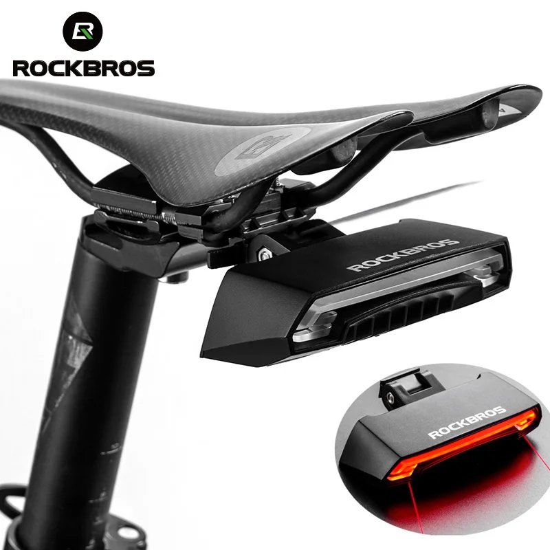 

ROCKBROS Bike Bicycle Seatpost Safety Warning Tail Light Wireless IPX4 Waterproof MTB Bike Intelligent Remote Control Rear Light